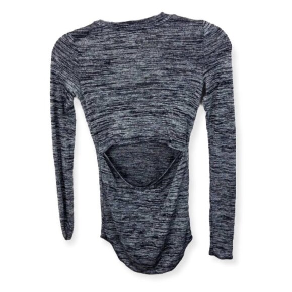 Aritzia Wilfred Luma Long Sleeve Open Back Size XXS Heathered Grey Top T-Shirt - Picture 6 of 6